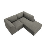 Corner sofa ruby, 3-seater (micadon home), light gray, velvet, better