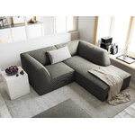 Corner sofa ruby, 3-seater (micadon home), light gray, velvet, better