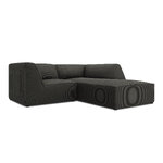 Corner sofa ruby, 3-seater (micadon home), dark gray, velvet, better