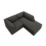 Corner sofa ruby, 3-seater (micadon home), dark gray, velvet, better