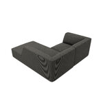 Corner sofa ruby, 3-seater (micadon home), dark gray, velvet, better