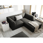 Corner sofa ruby, 3-seater (micadon home), dark gray, velvet, better