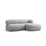 Угловой диван «Дженни», серебристый, шенилл, правый