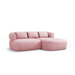 Угловой диван «Дженни» розовый, шенилл, правый