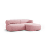 Угловой диван «Дженни» розовый, шенилл, правый