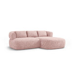 Угловой диван «Дженни» пудрово-розовый, букле, правый