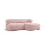 Угловой диван «Дженни» пудрово-розовый, букле, правый