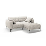 Угловой диван «Бэми» бежевый, структурированная ткань, правый