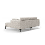 Угловой диван «Бэми» бежевый, структурированная ткань, правый