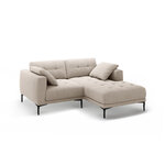 Угловой диван «Бэми» бежевый, бархат, правый