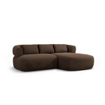 Corner sofa &#39;jenny&#39; chocolate, velvet, right