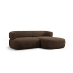 Corner sofa &#39;jenny&#39; chocolate, velvet, right