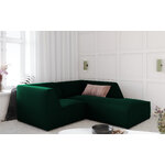 Corner sofa ruby, 3-seater (micadon home) bottle green, velvet, better