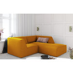 Corner sofa ruby, 3-seater (micadon home) yellow, velvet, better