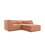 Corner sofa ruby, 3-seater (micadon home) pink, velvet, better