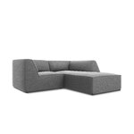 Corner sofa ruby, 3-seater (micadon home), grey, velvet, better