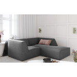 Corner sofa ruby, 3-seater (micadon home), grey, velvet, better