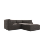 Corner sofa ruby, 3-seater (micadon home), dark gray, velvet, better