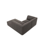 Corner sofa ruby, 3-seater (micadon home), dark gray, velvet, better