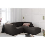 Corner sofa ruby, 3-seater (micadon home), dark gray, velvet, better