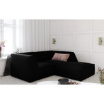 Corner sofa ruby, 3-seater (micadon home) black, velvet, better