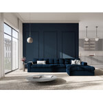 Corner sofa (justin) micadon limited edition deep blue, velvet, better