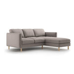 Corner sofa &#39;eden&#39; concrete, velvet, right
