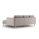 Corner sofa &#39;eden&#39; concrete, velvet, right