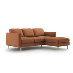 Corner sofa &#39;eden&#39; honey, velvet, right