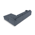 Kampinė sofa (justin) micadon riboto leidimo tamsiai mėlyna, struktūrinio audinio, geriau