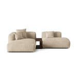 Corner sofa (martina) light beige, velvet, left