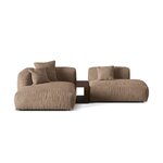 Corner sofa (martina) dark beige, velvet, left