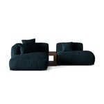 Corner sofa (martina) deep petrol, velvet, left