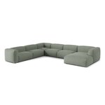 Corner sofa 'martina' moss green, structured fabric, left