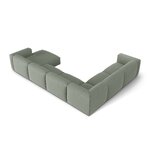 Corner sofa 'martina' moss green, structured fabric, left