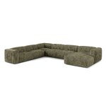 Угловой диван «Мартина» мохово-зелёный, вельвет, левый