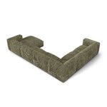 Угловой диван «Мартина» мохово-зелёный, вельвет, левый