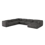 Угловой диван «Мартина» антрацит, букле, левый