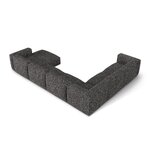 Угловой диван «Мартина» антрацит, букле, левый