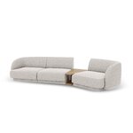 Модульный диван «Майли», серебристый, шенилл, правый