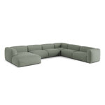 Corner sofa 'martina' moss green, structured fabric, right