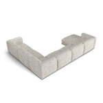 Stūra dīvāns 'martina' pelēkbēša melanža, buklē krāsa, labais