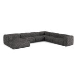 Stūra dīvāns 'martina' antracīta krāsā, buklē krāsā, labais