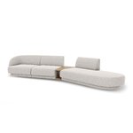 Модульный диван «Майли», серебристый, шенилл, правый