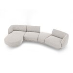 Модульный диван «Майли», серебристый, шенилл, левый