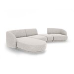 Модульный диван «Майли», серебристый, шенилл, левый