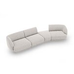 Модульный диван «Майли», серебристый, шенилл, правый