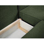 Eveline sofa, 6-seater (micadon home) bottle green, velvet, black beech wood