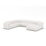 Угловой диван «Панорама» «Люпин», белый, букле, левый