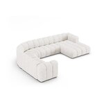 Угловой диван «Панорама» «Люпин», белый, букле, левый